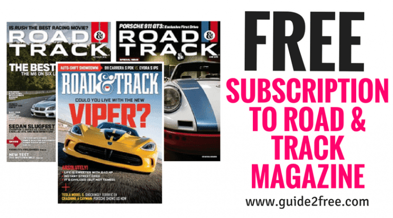 FREE Subscription to Road & Track Magazine 1 SUBSCRIPTION TO ROAD & TRACK MAGAZINE