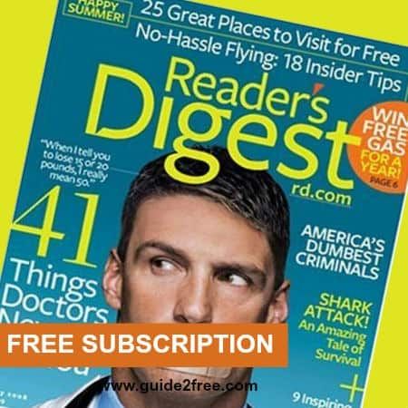 FREE Subscription to Reader's Digest Magazine 1 FREE Subscription to Reader's Digest Magazine