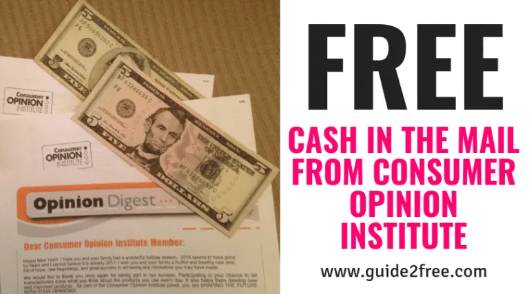 FREE Cash in the Mail from Consumer Opinion Institute 1 FREE Cash in the Mail from Consumer Opinion Institute