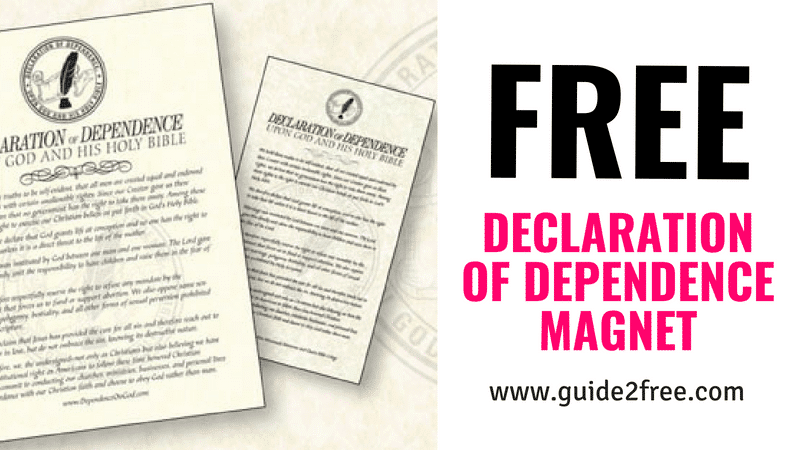 FREE Declaration of Dependence Magnet