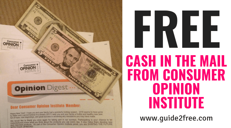FREE Cash in the Mail from Consumer Opinion Institute