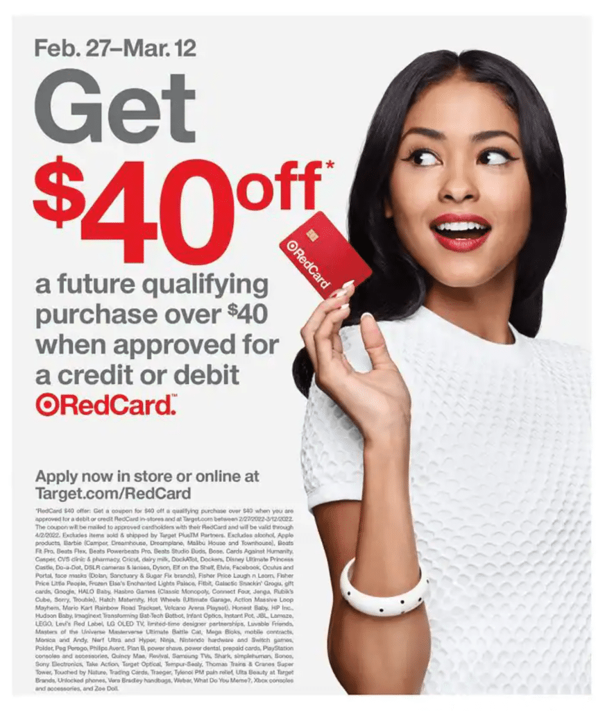 $40 off a $40 Purchase at Target When You Get a REDCard